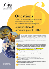 Questions de la France pour le programme de travail de l'IPBES
