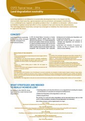 Publication of a new CSFD topical issue on Land degradation Neutrality